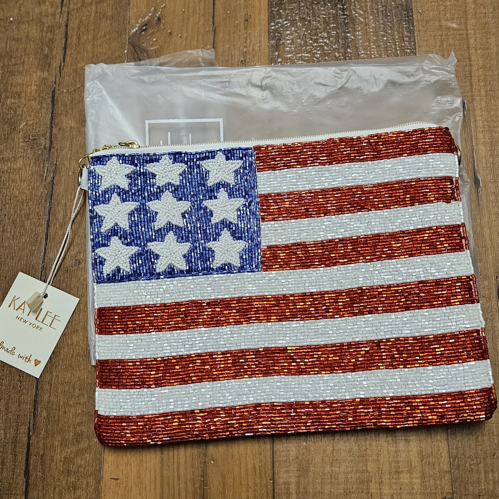 Kaylee New York Red, White, and Blue Clutch